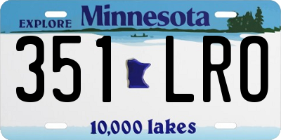 MN license plate 351LRO
