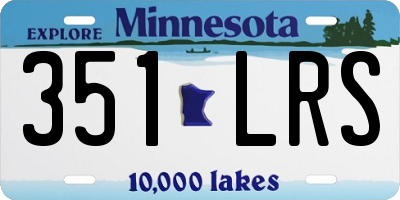 MN license plate 351LRS