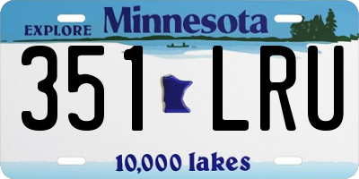 MN license plate 351LRU