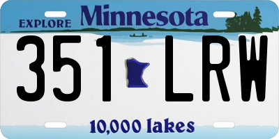 MN license plate 351LRW