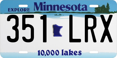 MN license plate 351LRX