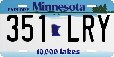 MN license plate 351LRY