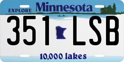 MN license plate 351LSB