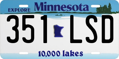MN license plate 351LSD