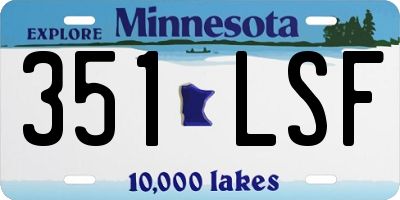MN license plate 351LSF