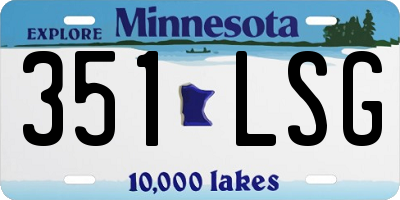 MN license plate 351LSG