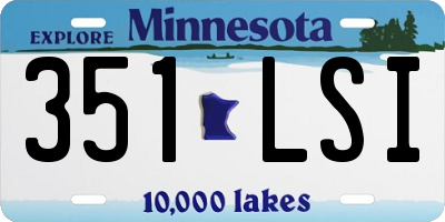 MN license plate 351LSI