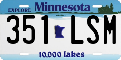 MN license plate 351LSM