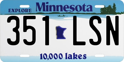 MN license plate 351LSN