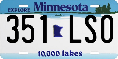 MN license plate 351LSO