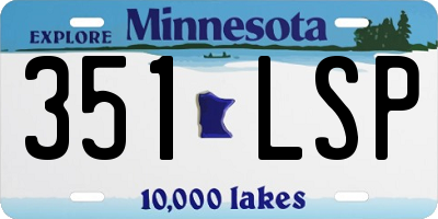 MN license plate 351LSP