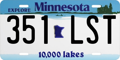 MN license plate 351LST