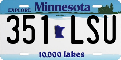 MN license plate 351LSU