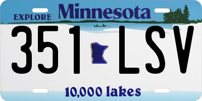 MN license plate 351LSV
