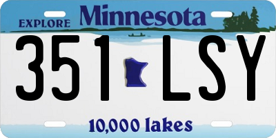 MN license plate 351LSY