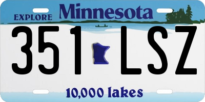 MN license plate 351LSZ