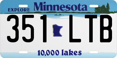 MN license plate 351LTB