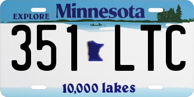 MN license plate 351LTC