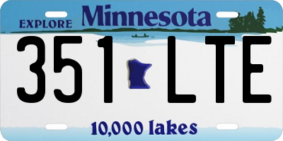 MN license plate 351LTE