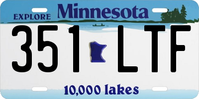 MN license plate 351LTF