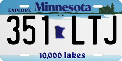 MN license plate 351LTJ