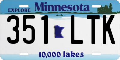 MN license plate 351LTK