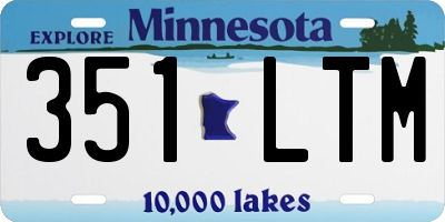 MN license plate 351LTM