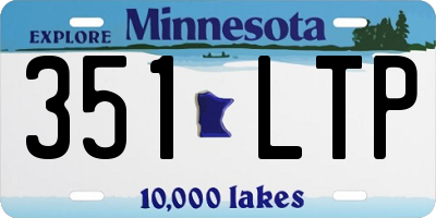 MN license plate 351LTP