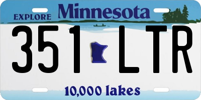 MN license plate 351LTR