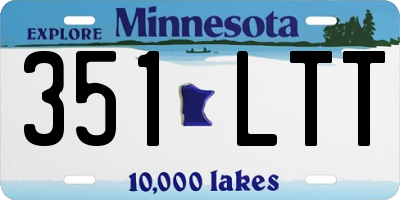 MN license plate 351LTT