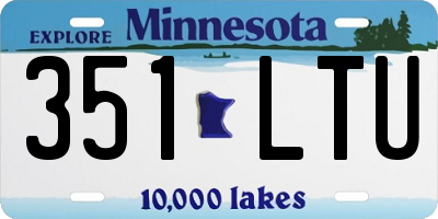 MN license plate 351LTU