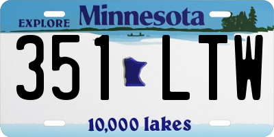 MN license plate 351LTW
