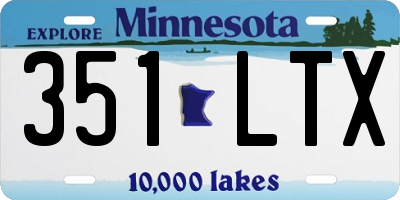 MN license plate 351LTX