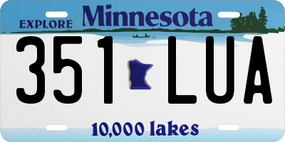 MN license plate 351LUA