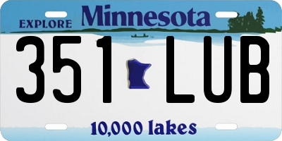 MN license plate 351LUB