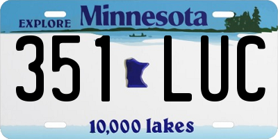 MN license plate 351LUC