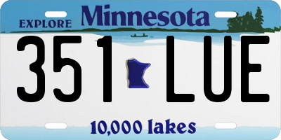 MN license plate 351LUE