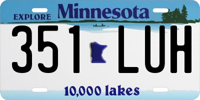 MN license plate 351LUH