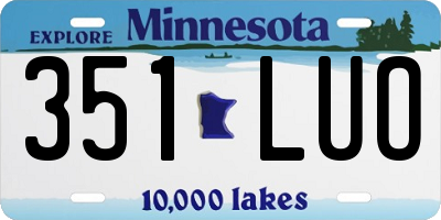 MN license plate 351LUO
