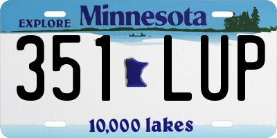 MN license plate 351LUP