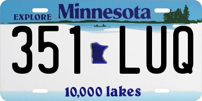 MN license plate 351LUQ