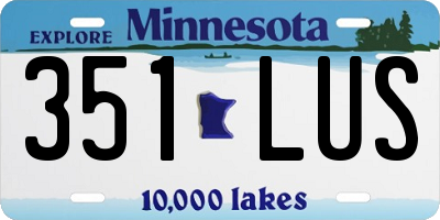 MN license plate 351LUS