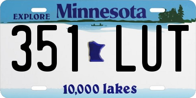 MN license plate 351LUT