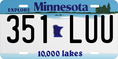 MN license plate 351LUU
