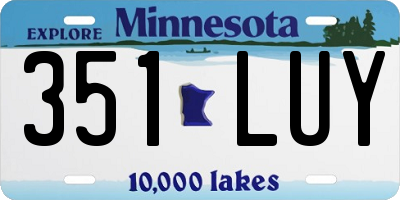 MN license plate 351LUY