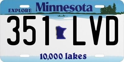 MN license plate 351LVD