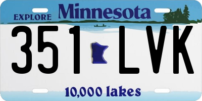 MN license plate 351LVK