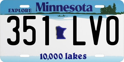 MN license plate 351LVO