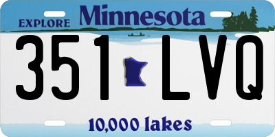 MN license plate 351LVQ