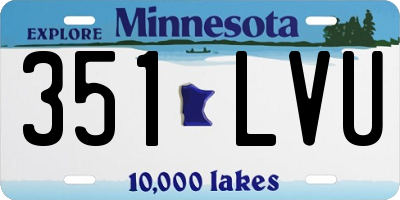 MN license plate 351LVU